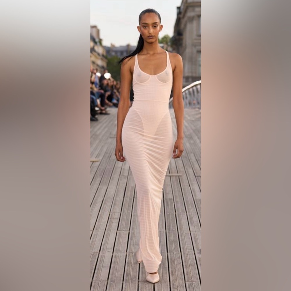 Alaia Sculpting Semi Sheer Dress Sz 40 Runway Dress